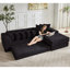 Canapé modulaire modulaire en L convertible avec rangement et design réversible