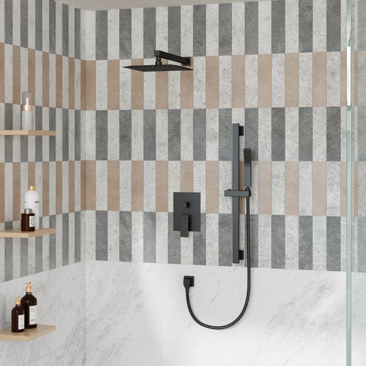 SlideLux Complete Rainfall Shower System with Rough in-Valve and Slide Bar