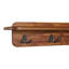 Porte-manteau mural Alisma avec tablette, 4 crochets et une cheville - Bois d'acacia (Châtaignier chaud) - Collection Calais