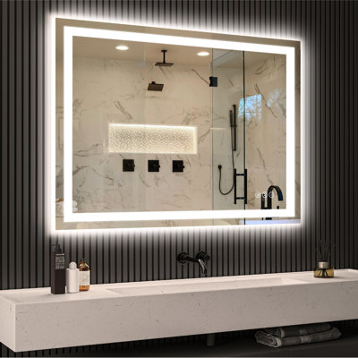 Miroir de salle de bain sans cadre à DEL