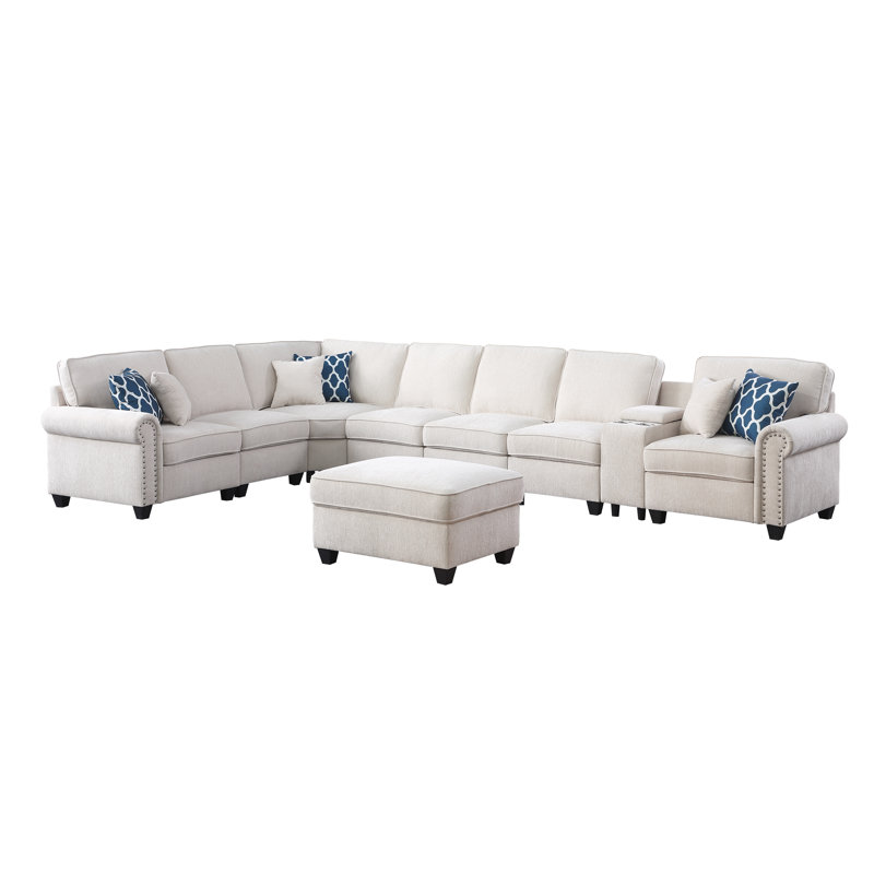 Canapé modulaire Nyellie, Chenille beige