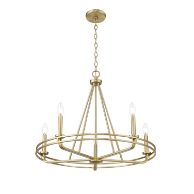 Lustre à 5 lumières de 26,5 po de large Jody - noir mat