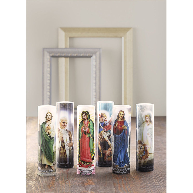 Unscented Flameless Pillar Candle with Plastic Holder