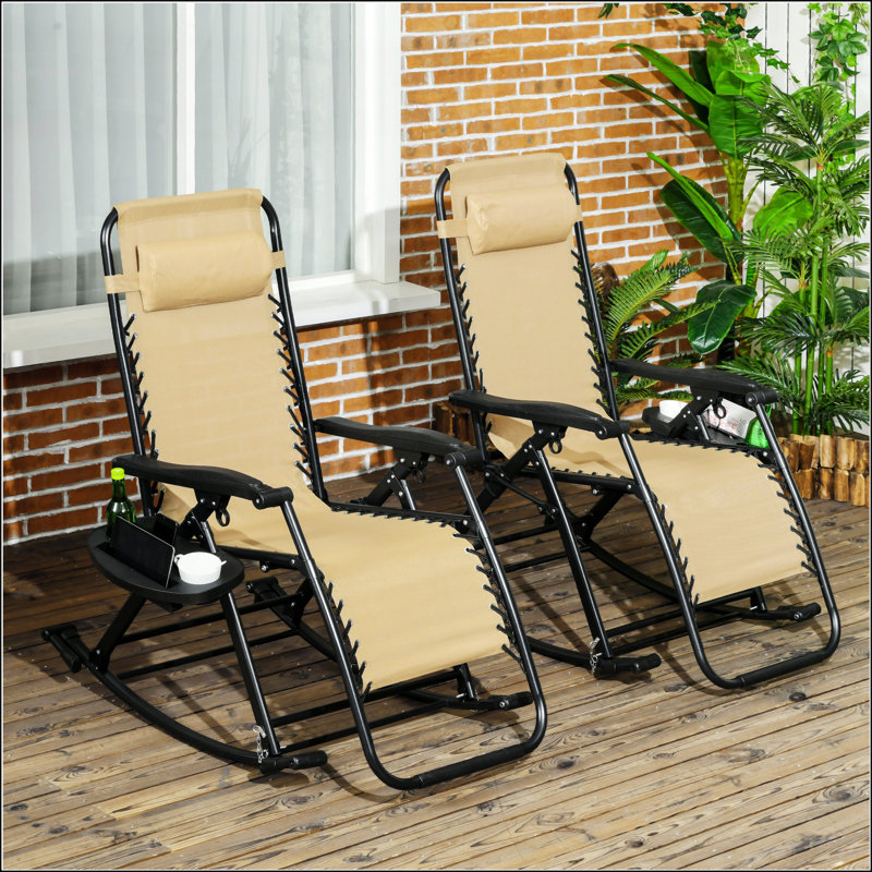 2 chaises berçantes d'extérieur 2 pièces