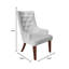 Chaise de salle à manger en cuir / velours capitonnée à motif de losanges en bois d'hévéa-436013412-436013408