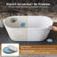 Baignoire de trempage autoportante à surface solide de 63 pouces KAKUSIGA pour salle de bain