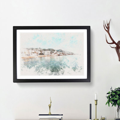 Shoreline of Sitges in Spain - Picture Frame Painting Print