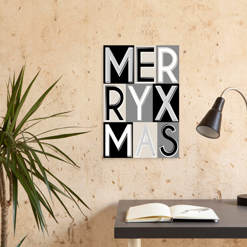 Élégant joyeux Noël, impression d'art moderne géométrique, H 24 po x l 16 po