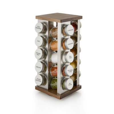 Kamenstein 20 Jar Vintage Revolving Countertop Spice Rack Organizer with Spices Included