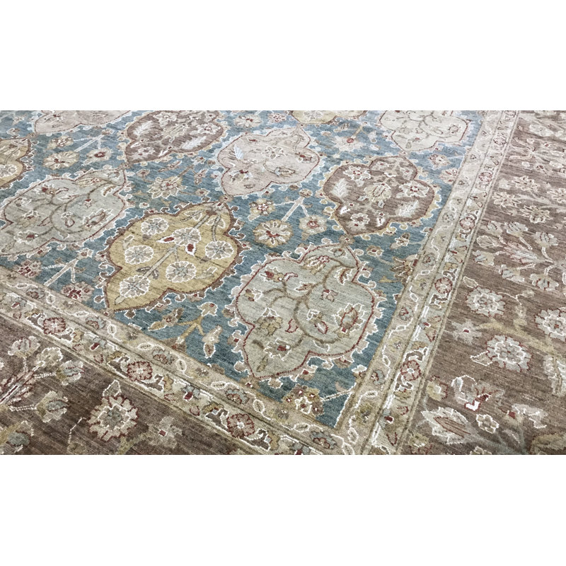Tapis beige noué à la main de haute qualité