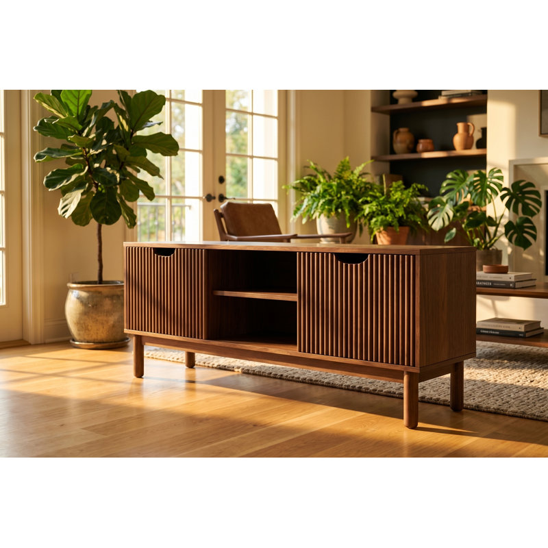 Buffet 70 pouces en bois de pin brésilien massif - Armoire de rangement entièrement assemblée pour salle à manger ou meuble télé pour le salon