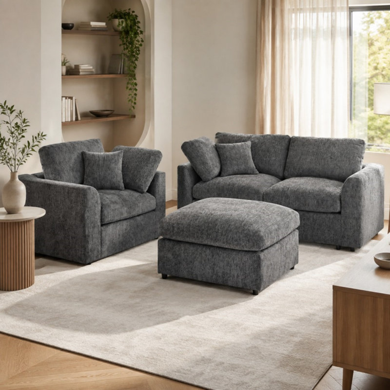 Ensemble de canapé modulaire 3 pièces, Grey