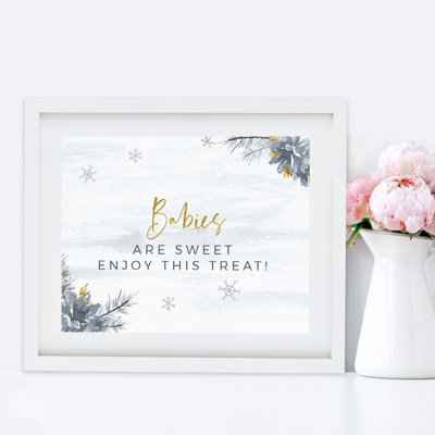 Aquarelle sans cadre, flocons de neige et fleurs grises