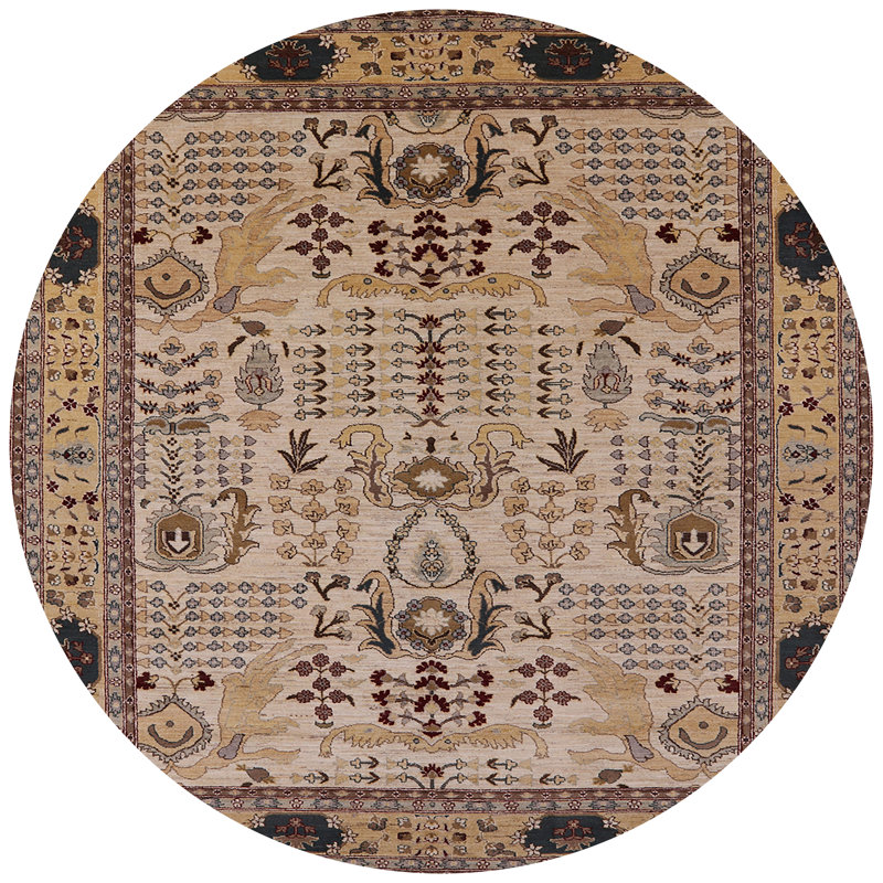 Tapis oriental brun / noir Grapeland, Rond 7 pi