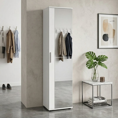 Aurelia 10-Shelf Shoe Storage Cabinet with Mirrored Door