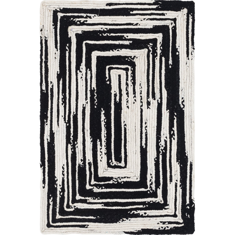 Ovgoros Cotton Abstract Indoor Rug, Rectangle 4'1" x 6'1"