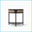 Table basse en rotin Boho avec porte coulissante, 2 tiroirs et amp; Tablette inférieure - peu encombrante pour le salon-121048775-121048776
