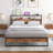 Banquer Metal Standard Bed with Shelves-498589832