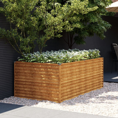  Lit surélevé de jardin en acier Corten 77,2 po x 39,4 po x 27,2 po