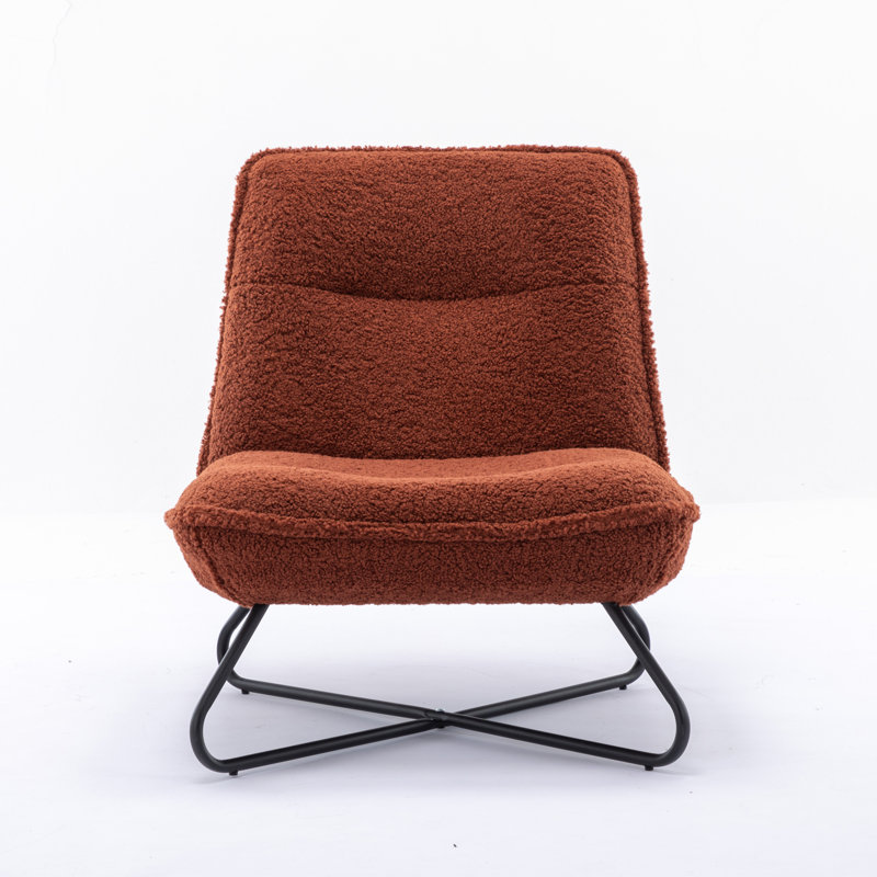 Addysun Upholstered Wool Slipper Chair, Orange