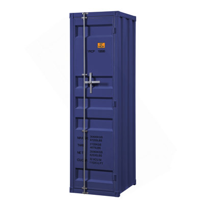 Blue Wardrobe With Full-Length Container Lock