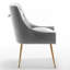 Chaise d'appoint en velours beige Baudel-1563904542