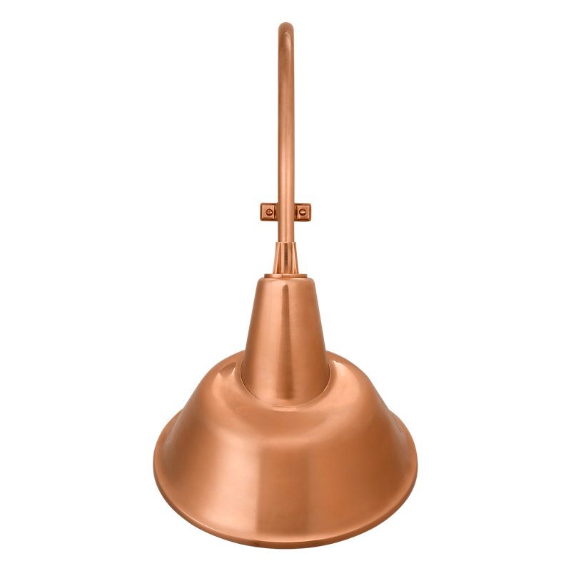 Thomas O'Brien, "Academy 18" Larrabee Barn Light in Soft Copper with 16" Tilted Bowers Shade, 27'' H x 12.5'' W x 21.25'' D