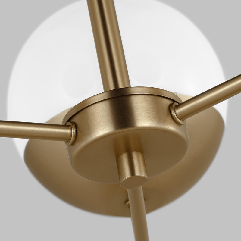 Avoca 3-Light Chandelier, Satin Brass