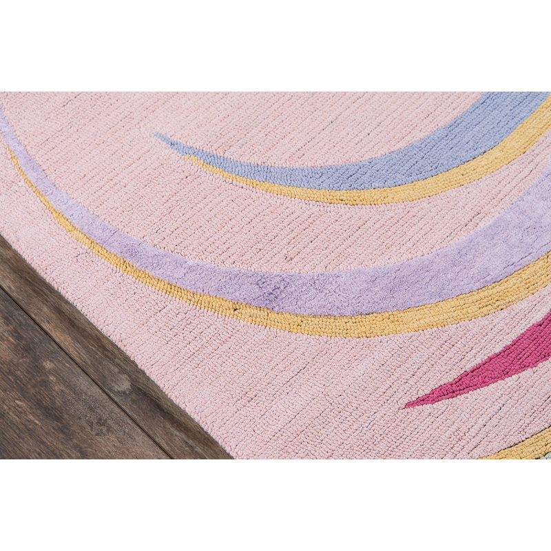 Tapis rose en coton crocheté à la main, Rectangle 2 pi x 3 pi