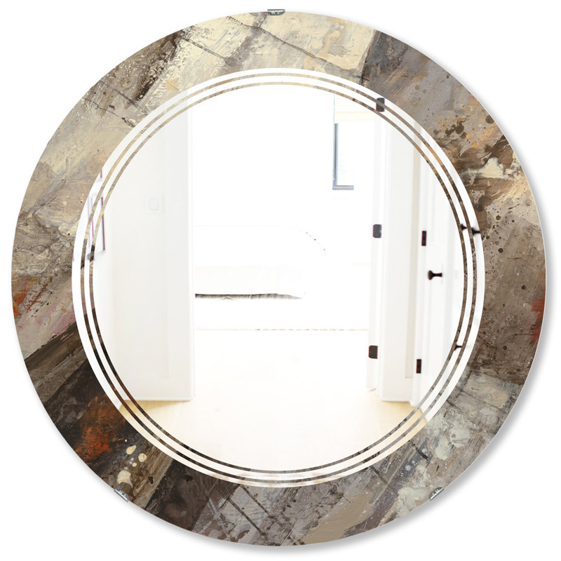 Triple C Frameless Wall Mirror, 23.6" x 23.6", Fire and Ice Minerals III 