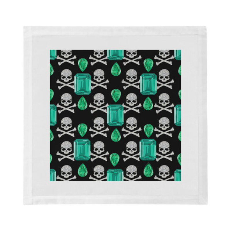 Gem Cotton Blend Square Napkins, Black