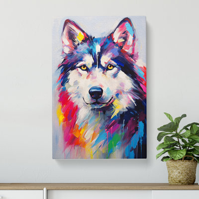 Husky Gestural No.2 - Wrapped Canvas