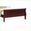 Lit-bateau simple en bois massif Louis Phillipe - fini cerisier brun pour chambre d'enfant-1086535013-1086534810