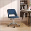Chaise de bureau rembourrée en polyester, pivotante, réglable en hauteur, avec roulettes