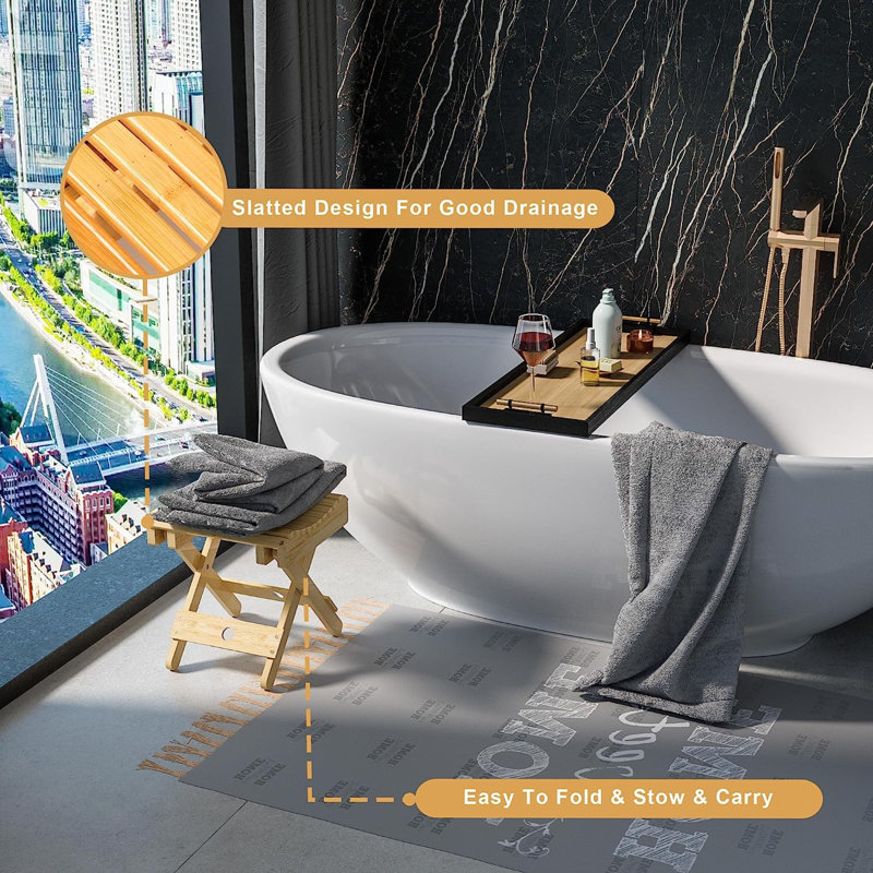 Evelio 11.02'' W Bamboo Shower Bench