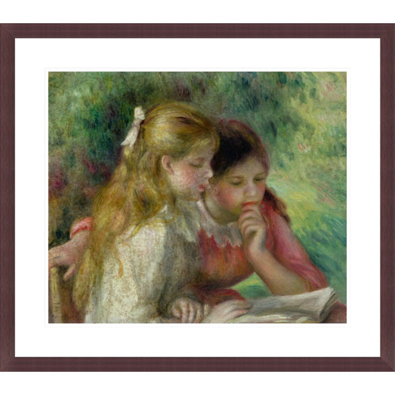 La lecture par Pierre-Auguste Renoir, impression giclée encadrée, H 23,5 po x l 26,67 po