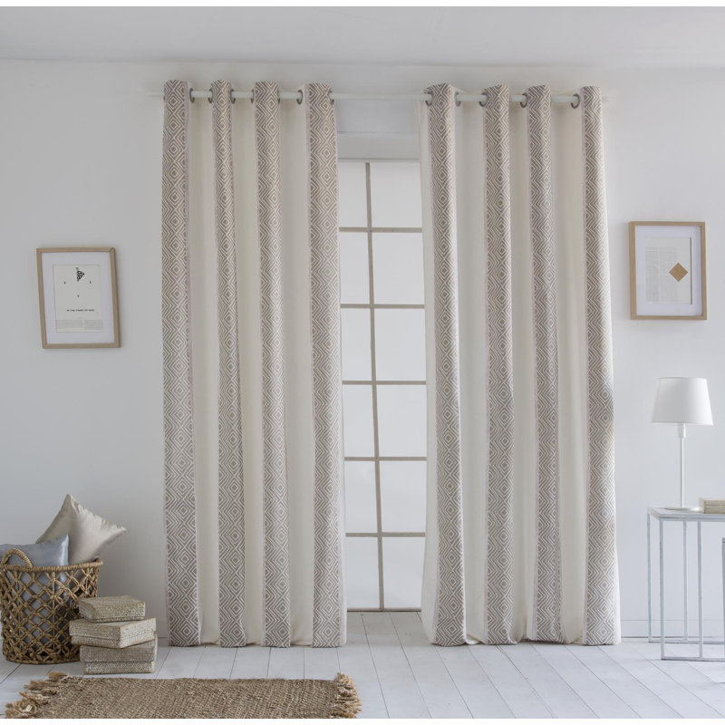 Lassiter Room Darkening Curtain Single Panel, 200 x 260 cm, Pearl