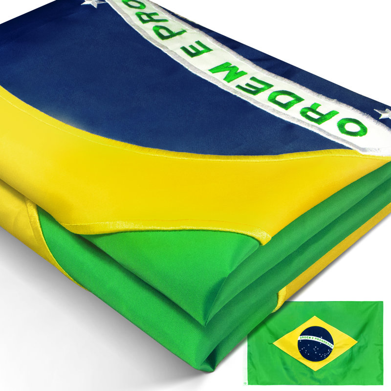 Drapeau du Brésil brodé 36 po H x 60 po EverStrong Series