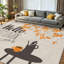 Tapis intérieur orange lavable à la machine, style rétro automnal, motif paysage, avec motif paysage.-274134554