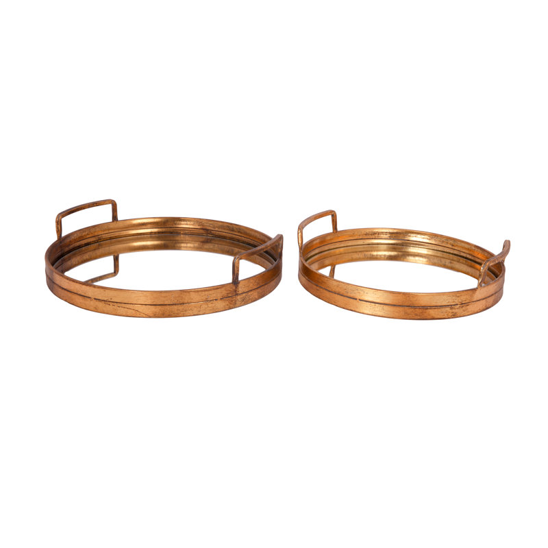 Iron Metal Tray Set Gold