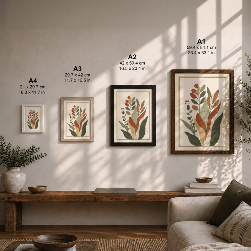 Study Botanical - Framed Print, A2 - 59.4 x 42.0 cm, Walnut