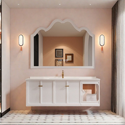 Armoire de salle de bain rétro de luxe à lumière française