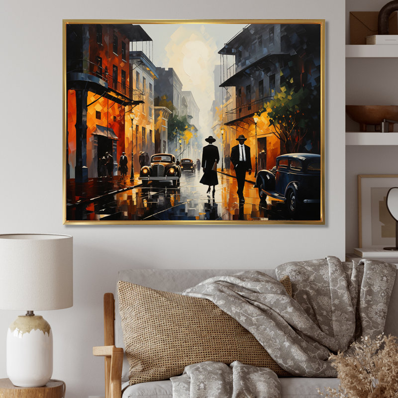 Jazz Harlem Renaissance VI - impression, H 34 po x l 44 po x P 1,5 po, Cadre flottant doré