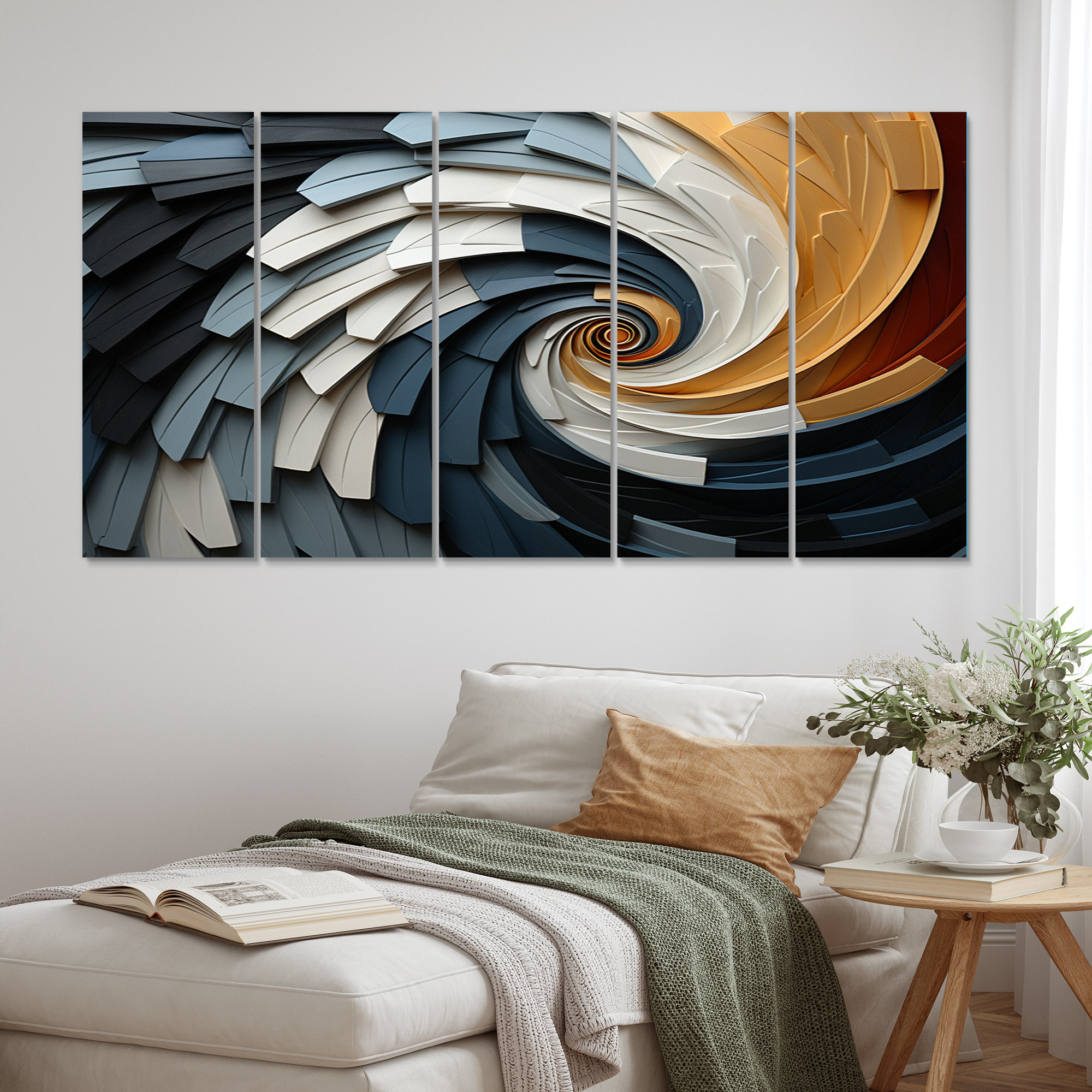 Design Art Geometric Spiral III - Abstract Spirals Metal Wall Art