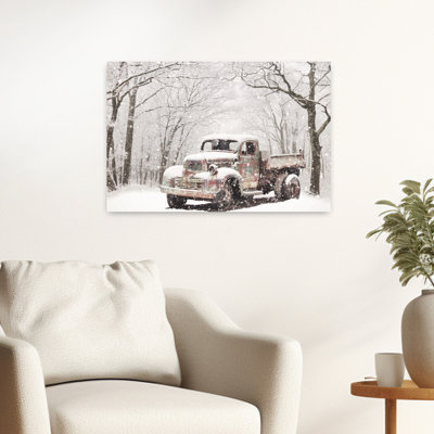 Arbre de Noël camion abstrait arbre de Noël contemporain paysage d'hiver