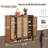 8-Tier Bamboo Shoe Cabinet with Doors, Can Store 36-40 Pairs of High Heels and Sneakers, Floor-standing Shoe Rack-1812900781