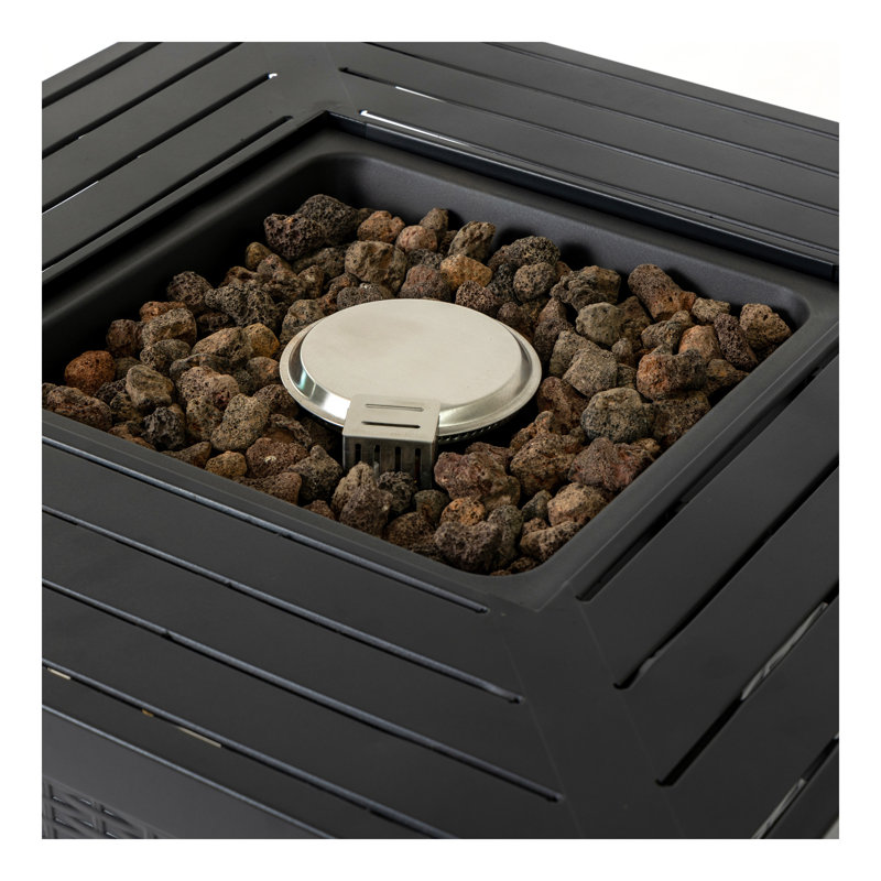 28-inch Iron Square Propane Fire Pit Table