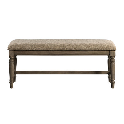 Androw Park 46" Wide Backless Bench with Cushion, Roasted Oak
