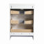 Armoire de salle de bain autoportante 24 po, 3 tiroirs à fermeture en douceur (emballage KD) (meuble-lavabo seulement)