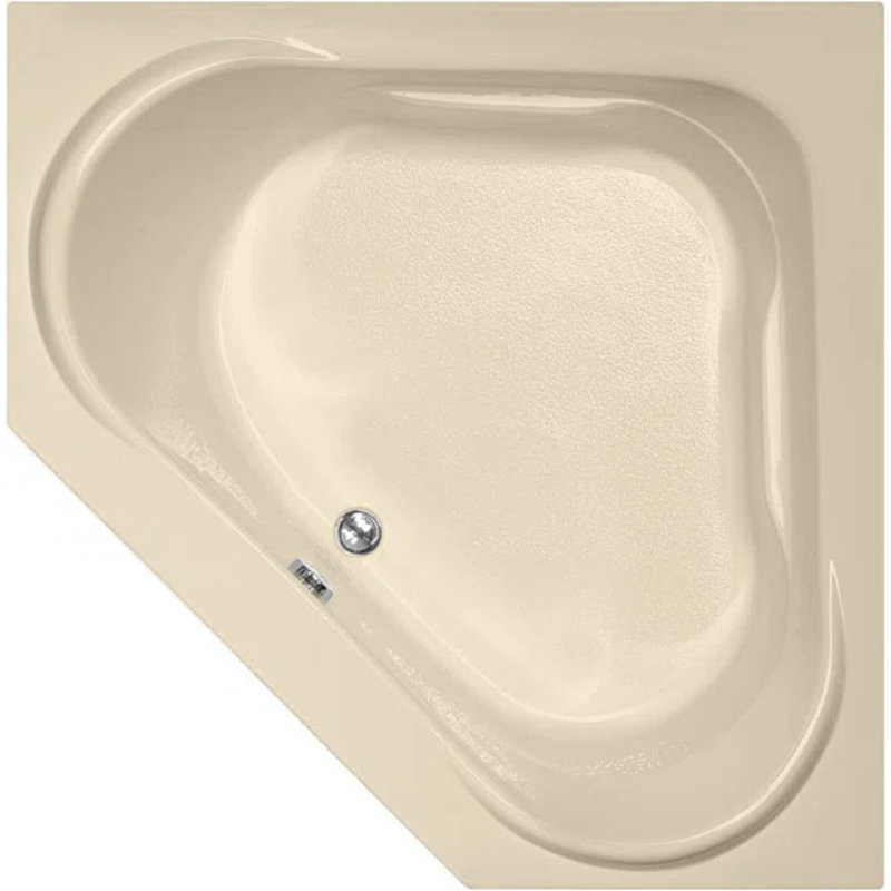 Clarissa 55'' L Soaking Bathtub, Bone, Satin Nickel